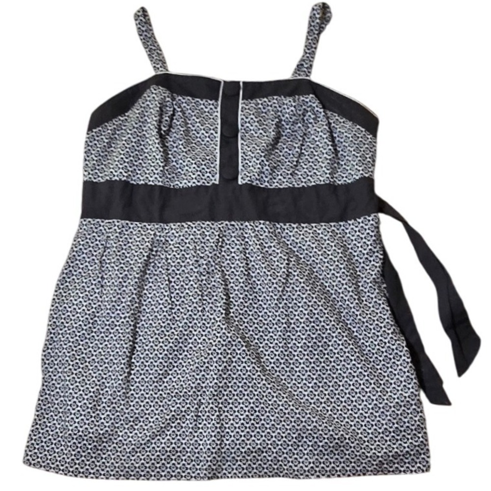 Eyeshadow 3X Black White Print Sleeveless Dress Plus Size Casual Cute